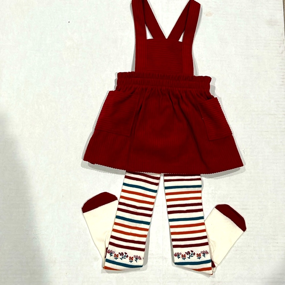 Wonder Nation NWT Girl 2 Piece 
Casual Plain Straps Pinafore Vest Dress SIZE 12M